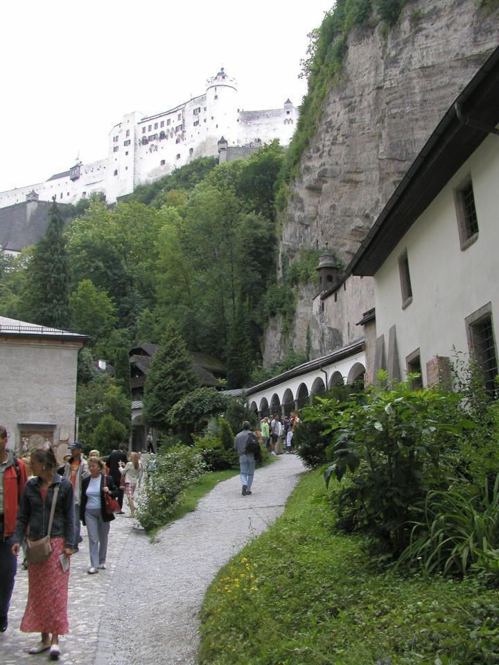JPEG image - View up towards the castle in Salzburg ...