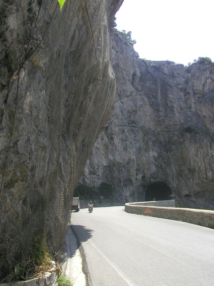 JPEG image - Coast_road : very narrow, very few staight bits, and some very worrying rock overhangs in places. Unfortunately this meant it was very difficult to stop and take pictures. ...