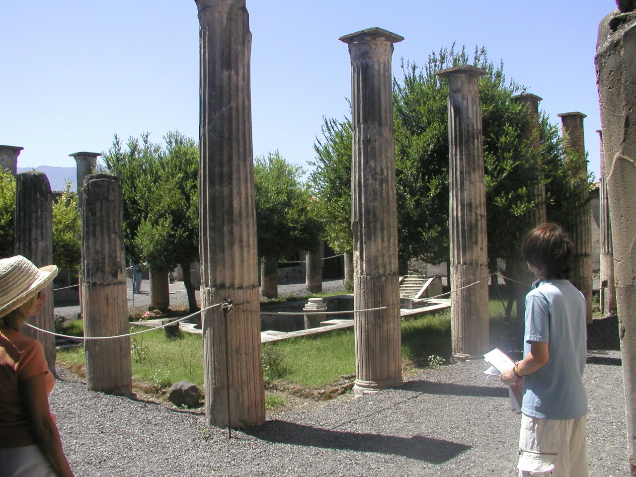 JPEG image - Pompei : The remains of pillars of the atrium of a very large house. ...