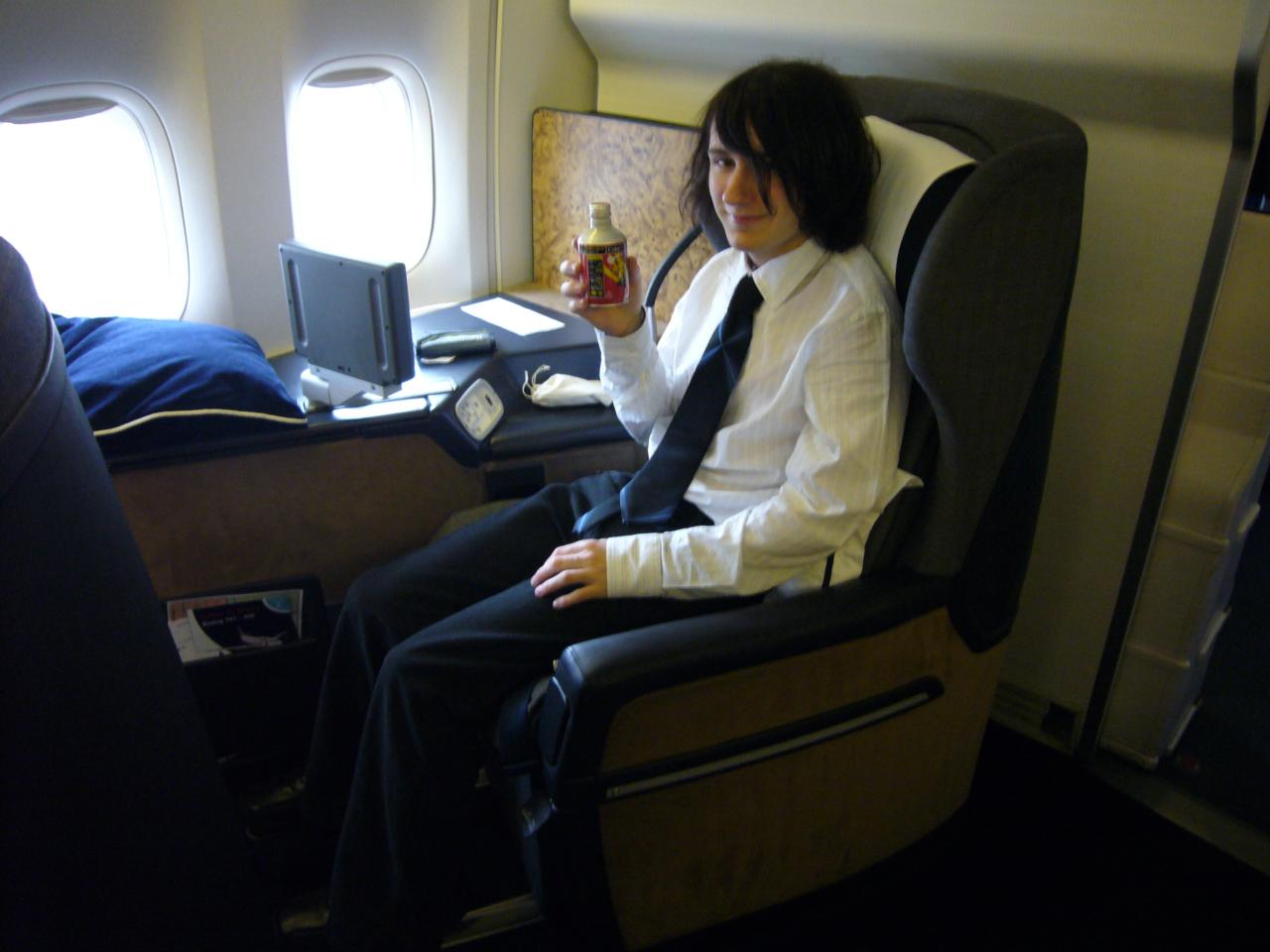 JPEG image - The only way to end such a trip: Stef enjoying his first-class seat. ...