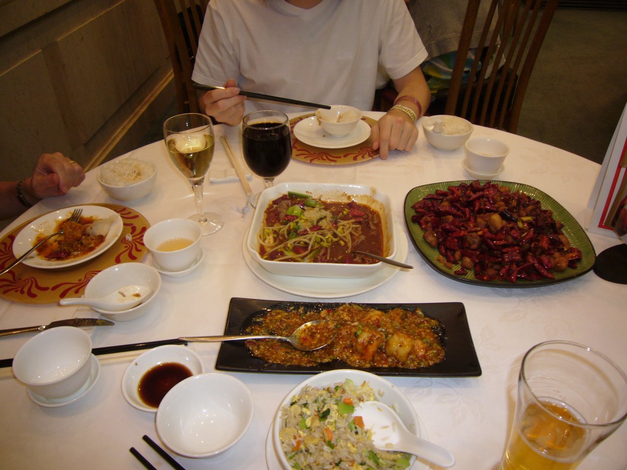 JPEG image - We ate Szechuan meals every day. They were really spicy: the dish on the right is full of red chillies! ...