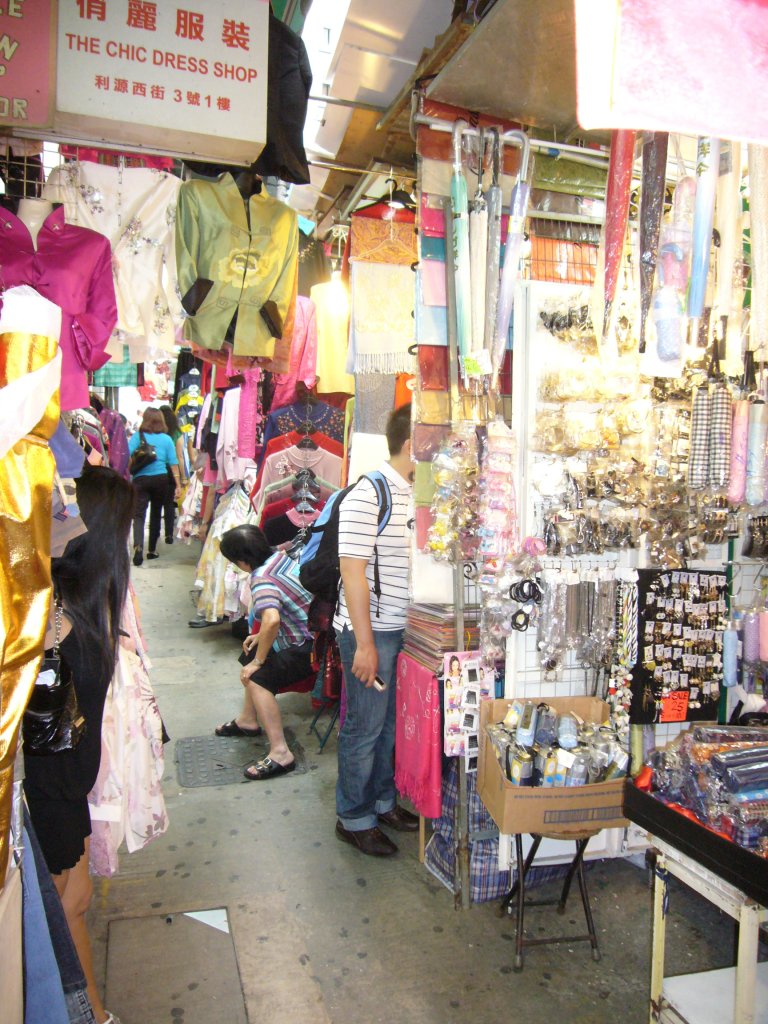 JPEG image - Typical narrow street market on HK Island ...