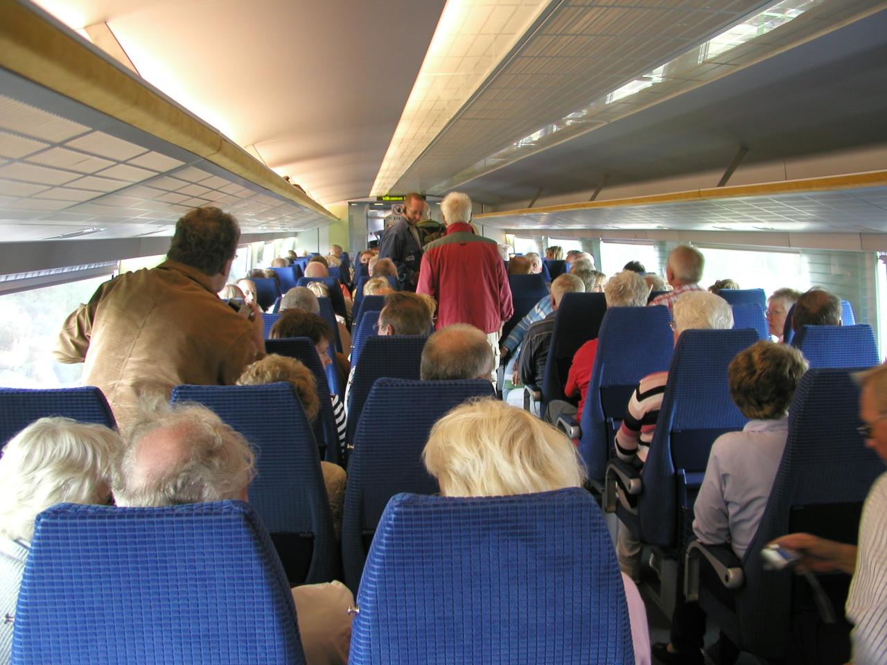 JPEG image - On board the maglev. There is no driver; everything is controlled from a control centre nearby. ...