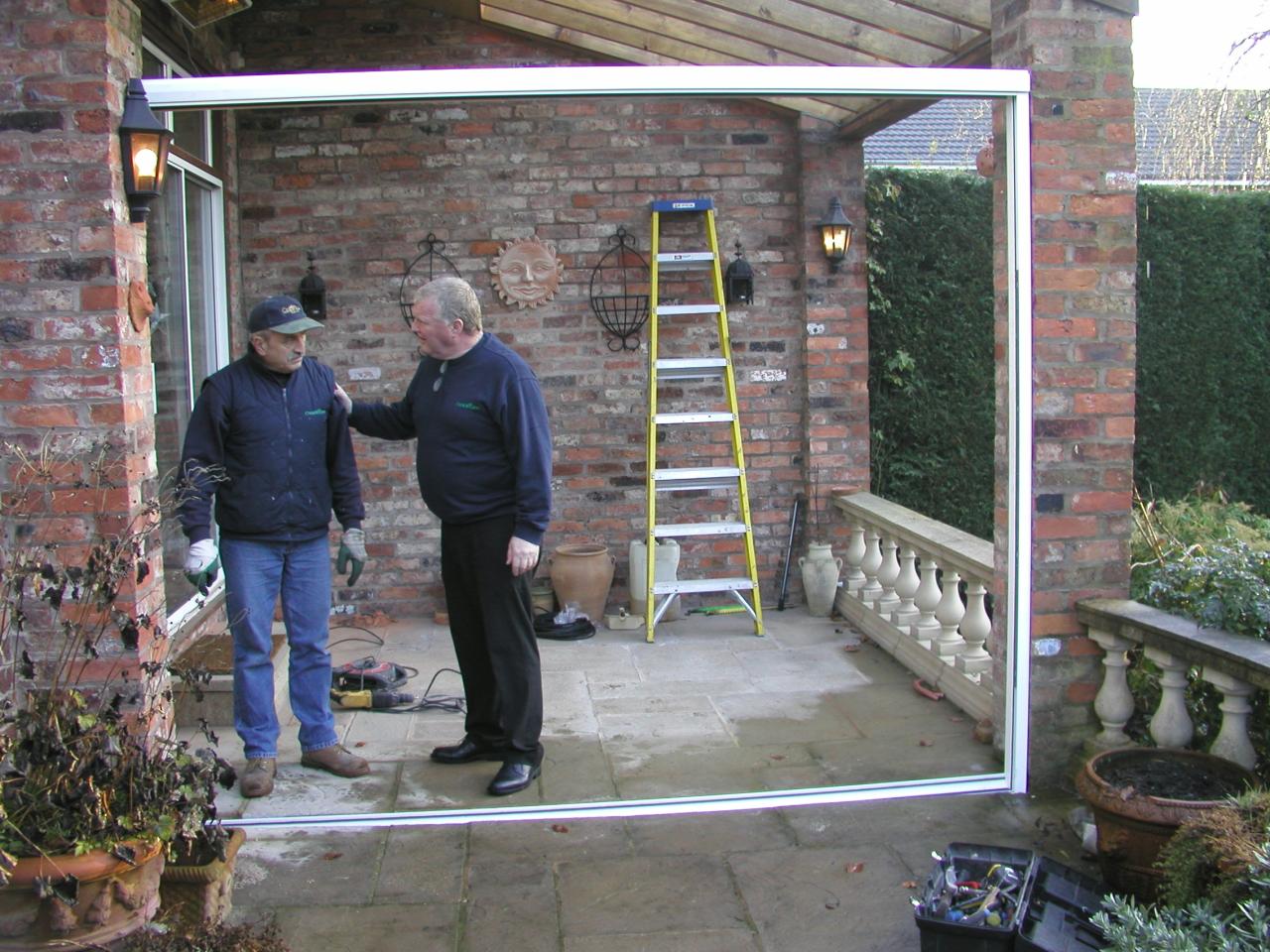 JPEG image - 19th December: The lower frame fitted into the channel cut out in the concrete floor ...